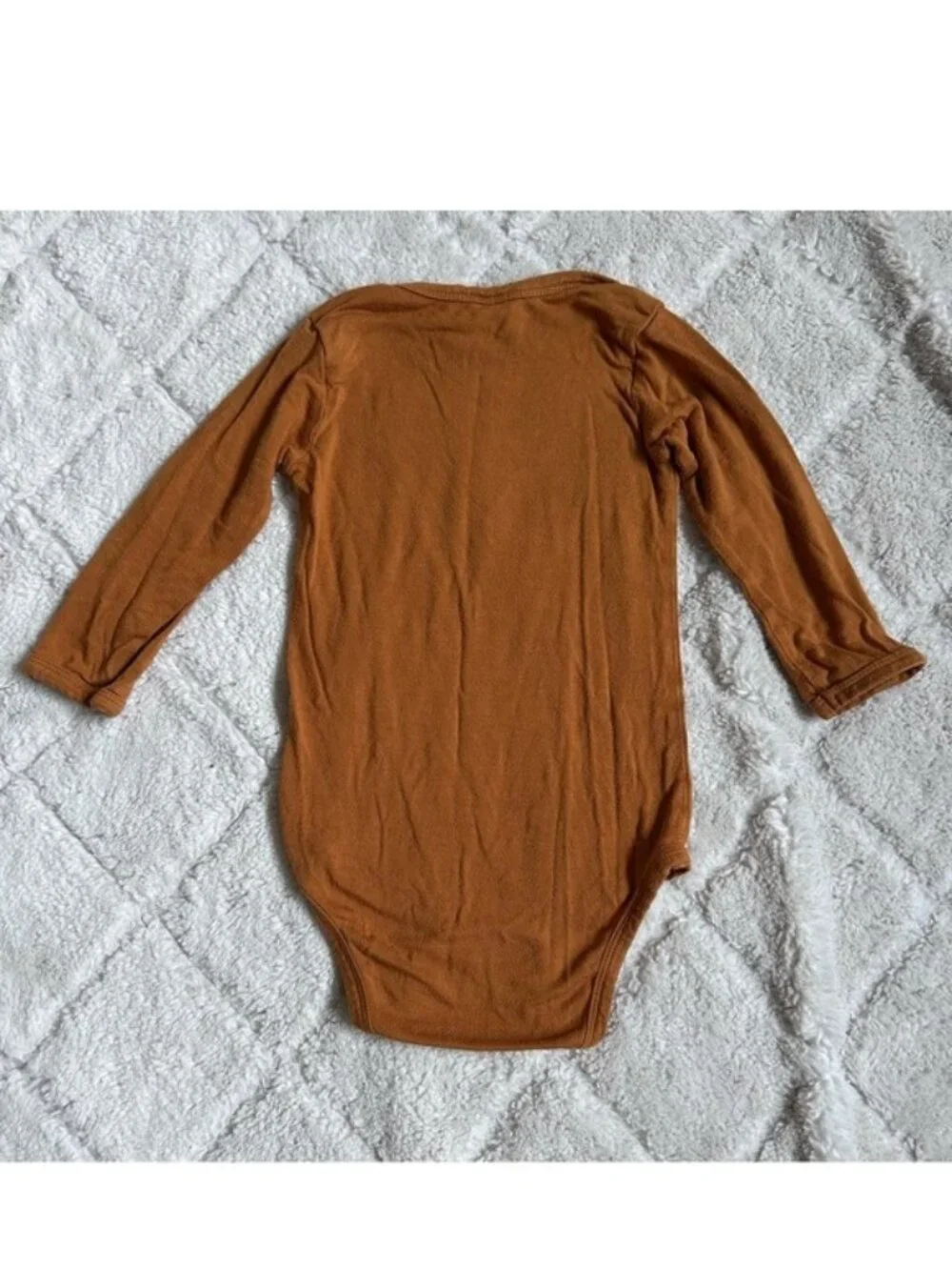 Kate Quinn | Rust Long Sleeve Lap Neck Onesie Bodysuit | Size 12-18 Months